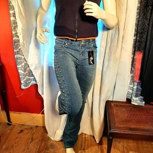 Unique Chrome studded boot cut jeans 🖤